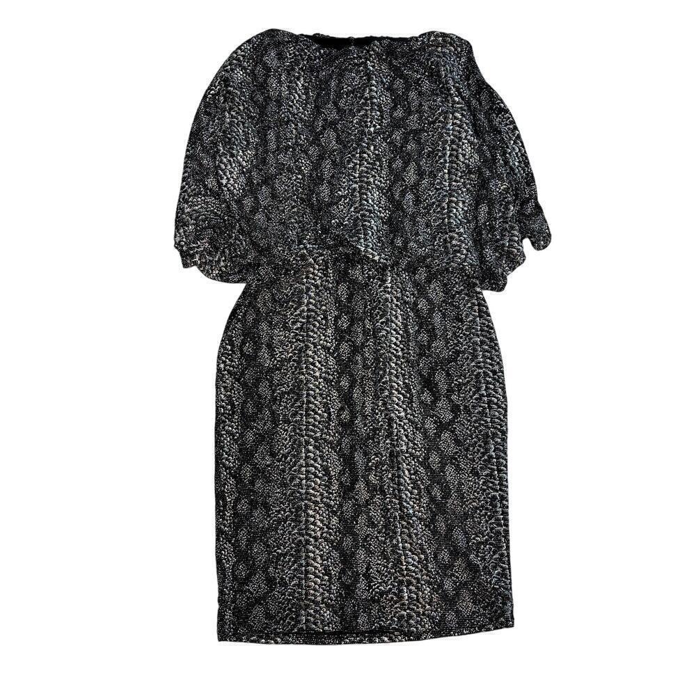 STAR by Julien MacDonald black/silver cocktail dress sleeveless stretch Size 14